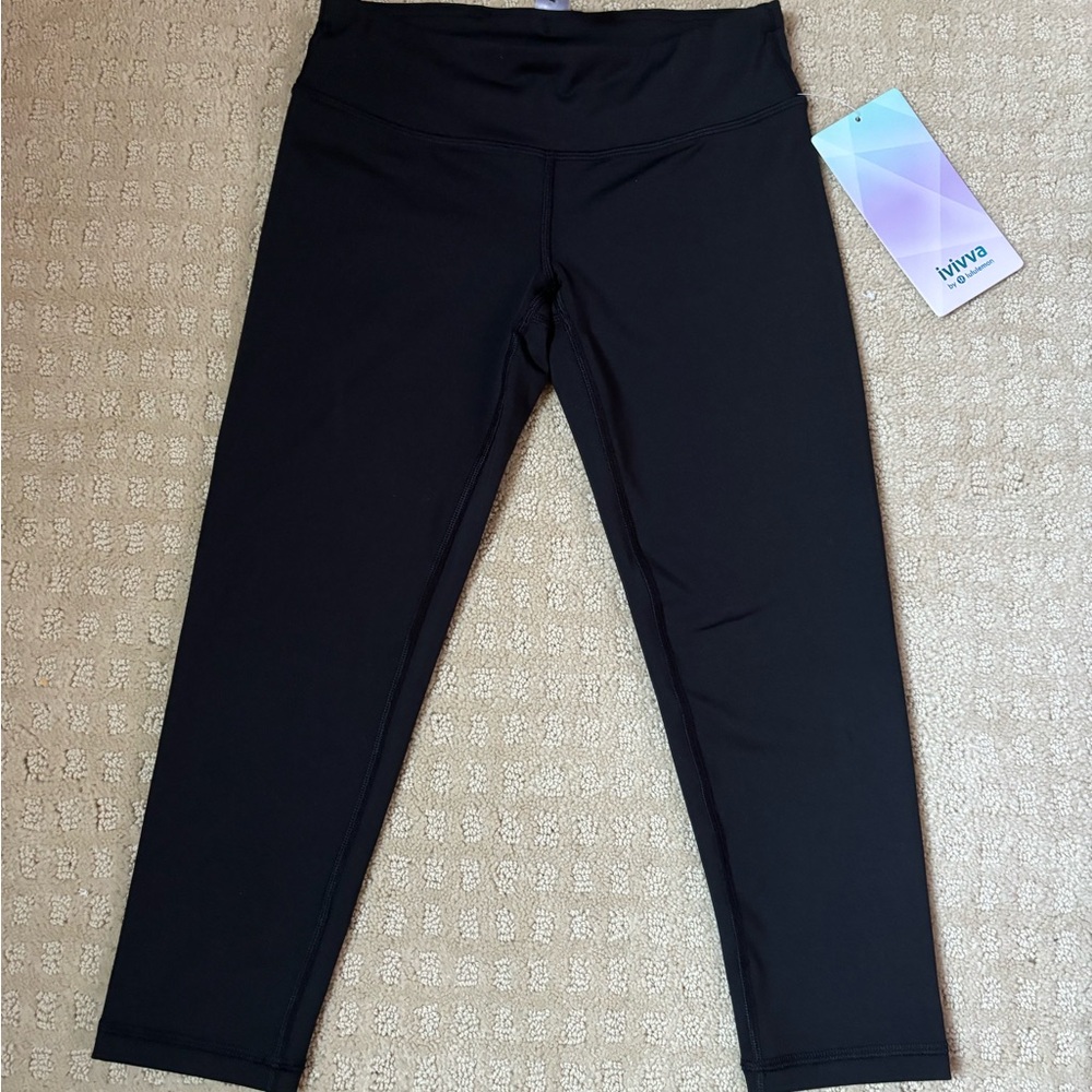 BRAND NEW Ivivva By Lululemon Rhythmic Crop Luxtreme Leggings Black Size 10